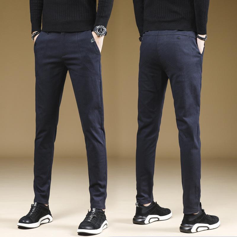 Spring And Autumn New Versatile Casual Pants Fashionable Business Straight Leg Small Foot Slim Fit Elastic Men'S Casual Sports Pants