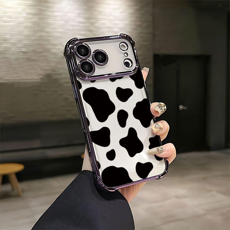 Cow Patterned Anti Drop Phone Case Suitable for iPhone 17 16 15 14 13 12 11 Pro/Max/Plus Anti Drop and Shockproof Back Cover