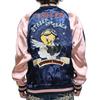 Looney Tunes Sukajan Souvenir Jacket Wile Coyote Tweety [Banson] LTV-2504 E. Men's (JP, Alphabet, 2XL, Black)