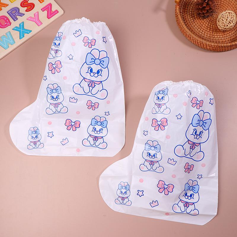 1Pair Cartoon High Waterproof Children'S Shoe Covers Protectors Anti-Slip Rain Proof Long Shoes Cover With Stretchy Cuff
