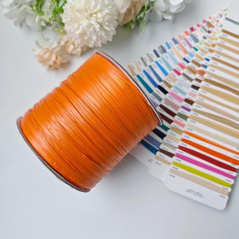 600M Raffia Strohgarn Häkelgarn für DIY Stricken Sommerstrohhut Handtaschen Kissen Handgeflochtenes Strohgarn