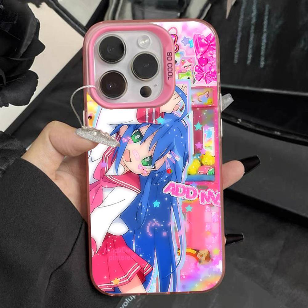 

Konata Izumi L-Lucky S-Star Phone Case For iPhone 16,15,14,13,12,11,Pro,Max,Plus,Mini,XS,SE Anti Fall Pink Matte Hard Bumper iPhone14