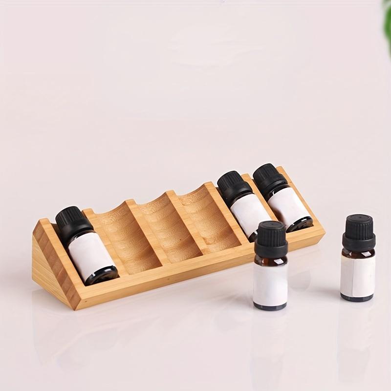 1PC Wooden Essential Oil Display Rack - 6 Slot Triangle Desktop Organizer Cosmetic Display Case
