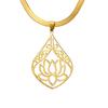 LIKGREAT Lotus Pendant Necklace Lotus Flower Double Layer Choker Stainless Steel Buddhist Yoga Meditation Jewelry Gift for Women