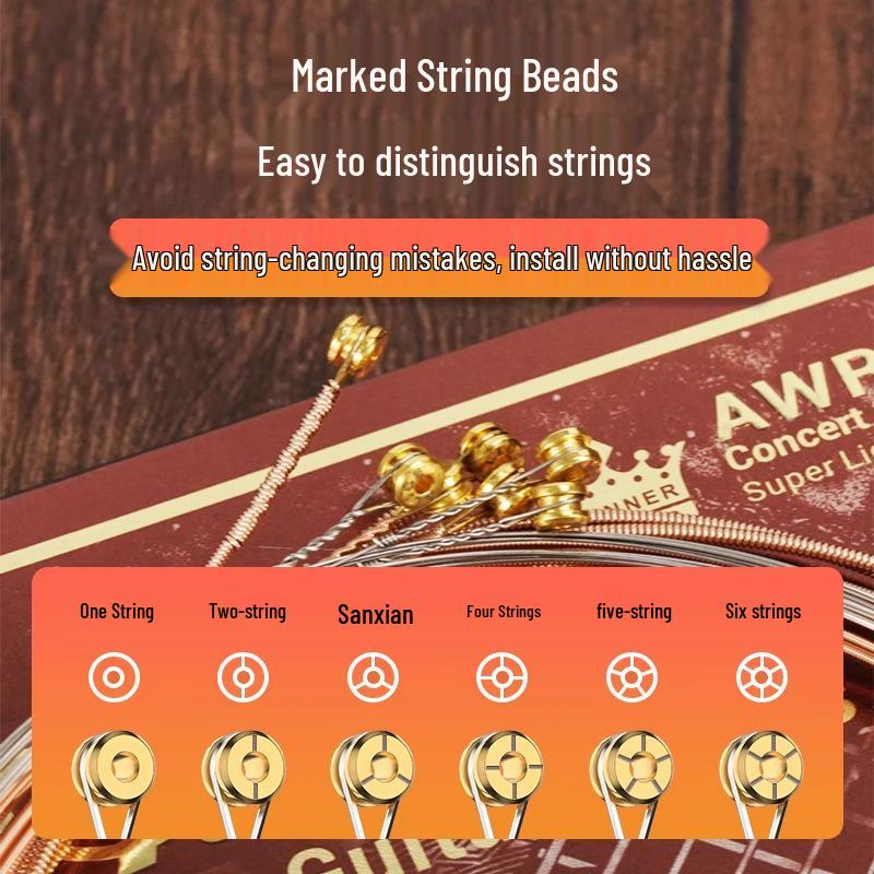 Alice AWR47 Phosphor Bronze Coated Folk Guitar Strings - Set of 6