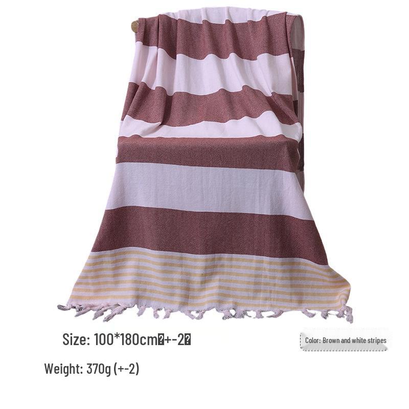 Customizable Quick-Dry Turkish Striped Tassel Beach Shawl and Bath Towel
