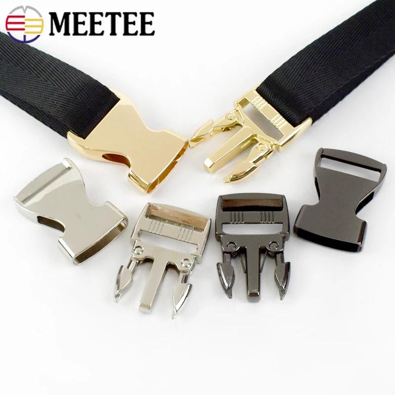 Meetee 2/4/10Pcs 20-38mm Metal Quick Release Buckle Webbing Adjust Clasps Hook for Backpack Dog Collar Safety Belt DIY Accessory