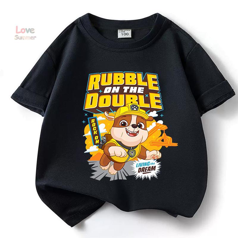 Paw Patrol boys T-shirts for Boys Anime Cartoon Cute Birthday Clothing Children Summer Fashion Short Sleeved Shirt Kids Clothes