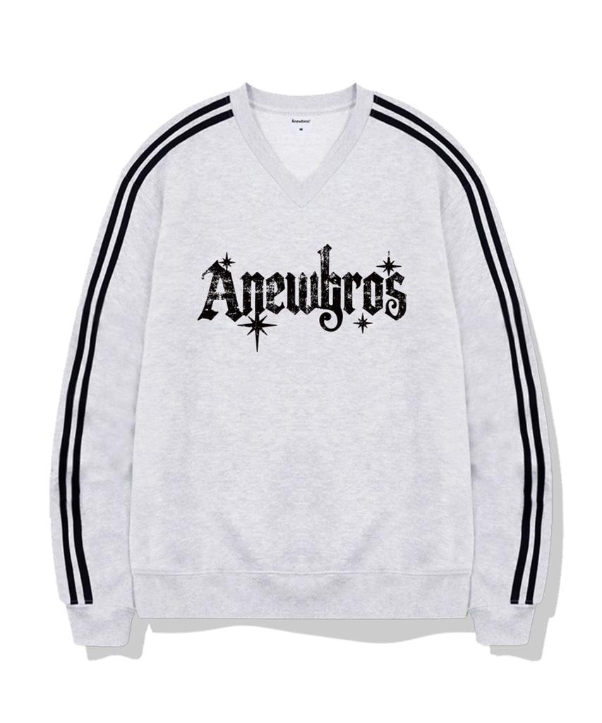 ANEWBROS Rusty Oversized Track V-Neck Sweatshirt 5 Colors [Anbv_9004]