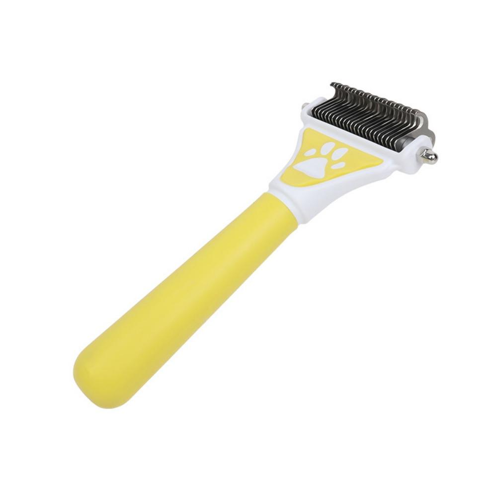 

Пластиковая двухсторонняя расческа для удаления колтунов у домашних животных, профессиональная щетка для линьки, расческа-грабли для кошек и собак