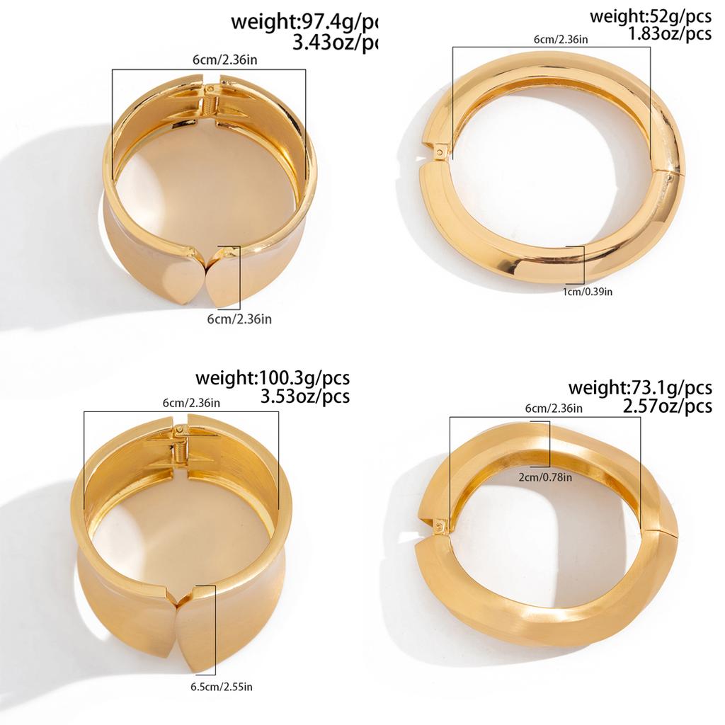 SHIXIN Steampunk Goldfarbe Geometrisch Klobig Breit Manschette Armreifen Übertrieben Metall Groß Feder Armreifen für Damen Armband Neu Herren