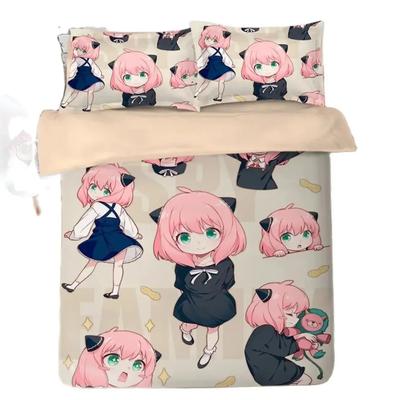 3D Print Anime Spy X Family Bedding Set Anya Duvet Cover,Spy Family Bedding Twin Queen Size Kids Bedroom Decor Children'S Gifts