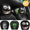 Housse de coussin de voiture imprimée visage souriant Housse de coussin décorative douce et confortable Appuie-tête de siège auto Tissu polyester lavable