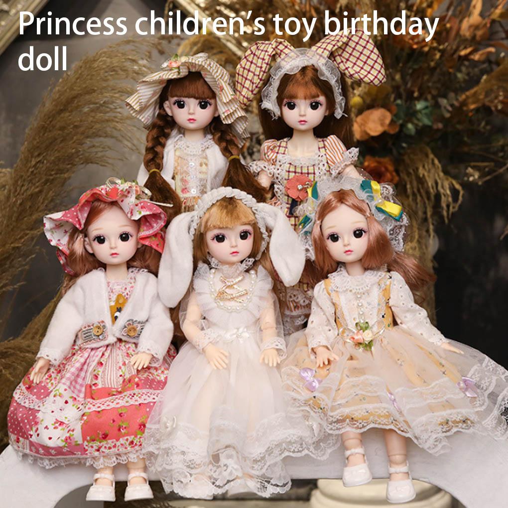 Little Girl Doll Cute Removable Dress Dolls Beauty Makeup Toy Lightweight Portable Skin Friendly Wedding Rag Toys for Children