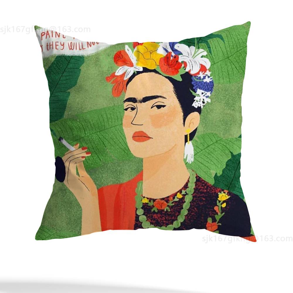 F-Frida K-K Donna Arte Federa Federa Soggiorno Divano Copricuscino Adatto Per Casa Camera da Letto Decorazione Stanza