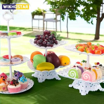 Kuchentablett, Tortenständer, dreischichtiges Obsttablett, Cupcake-Präsentationsständer, kreativer Kuchen-Präsentationsständer, Kunststoff, Trockenfrüchte