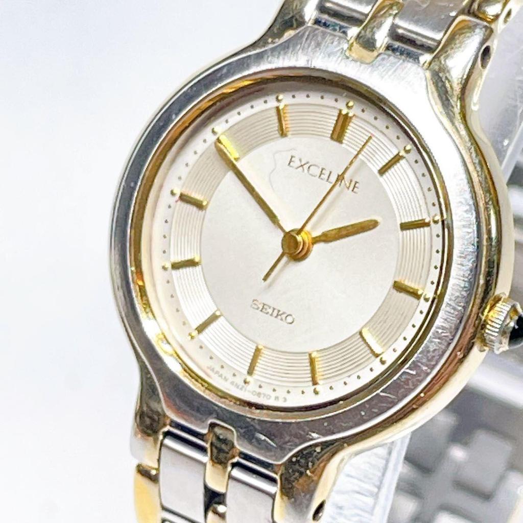 Used 115 SEIKO Excelsior Ladies Watch Quartz New Battery Combi 115
