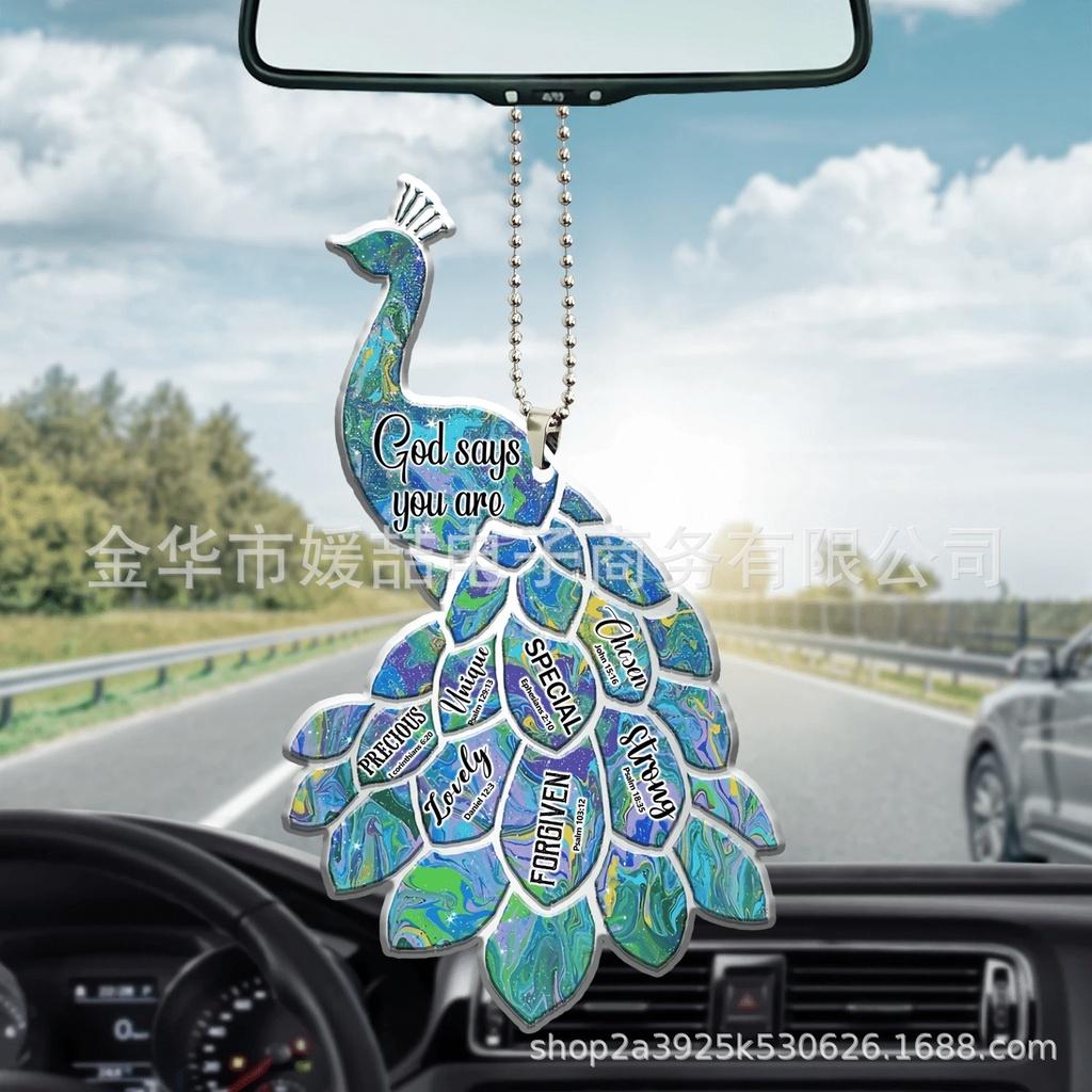 Animal Peacock Stylish Car Decoration Crossborder New Product Acrylic Material Cartoon Design