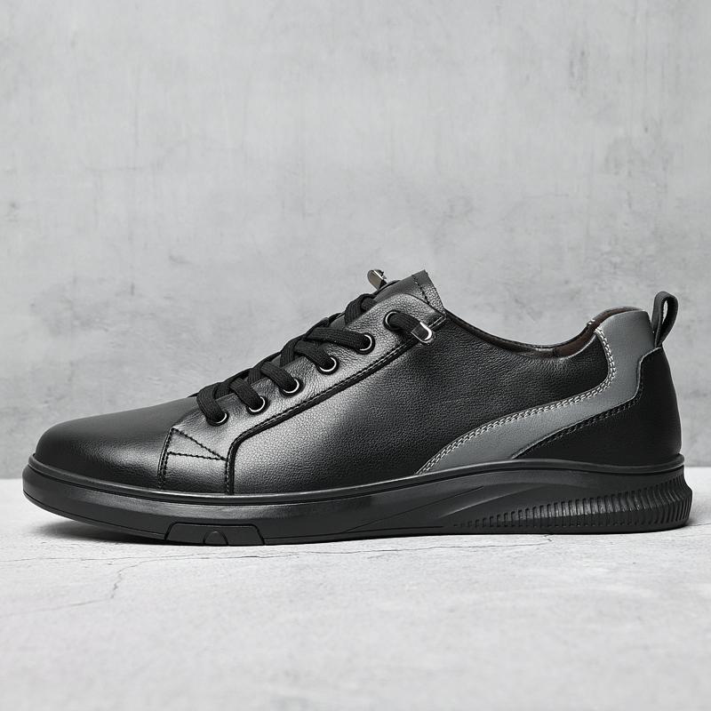 

Новейшие кроссовки из натуральной кожи, роскошные мужские туфли на шнуровке, дышащие, черные, белые, высокого качества, для вождения, большой размер 37-47 37