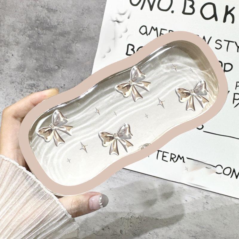 Minimalist Floral Bow Wavy Eyeglass Case,Creative Personalized Glasses Storage Box, Butterfly Kitty Eyewear Holder For Students