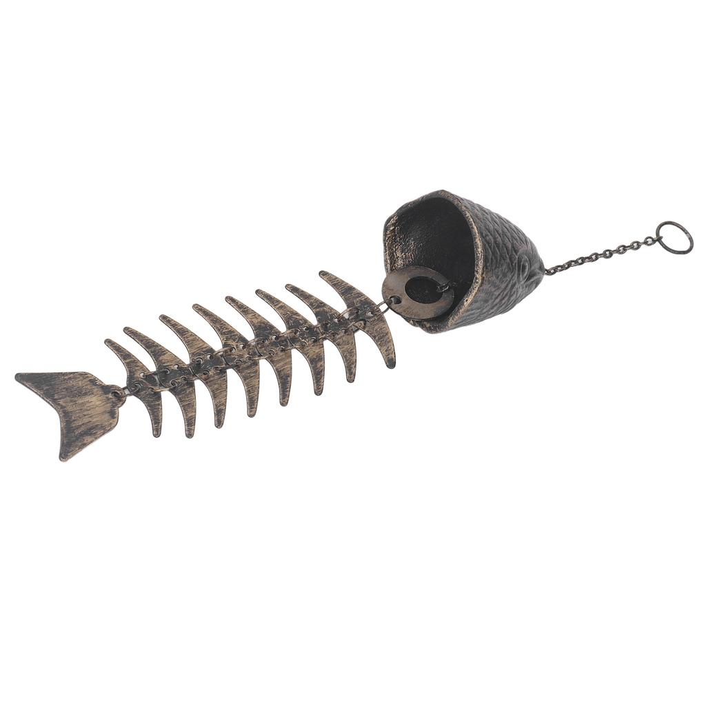 Fishbone Wind Chimes Relaxation Sound Beautiful Melody Iron Hanging Ornament for Home Decoration