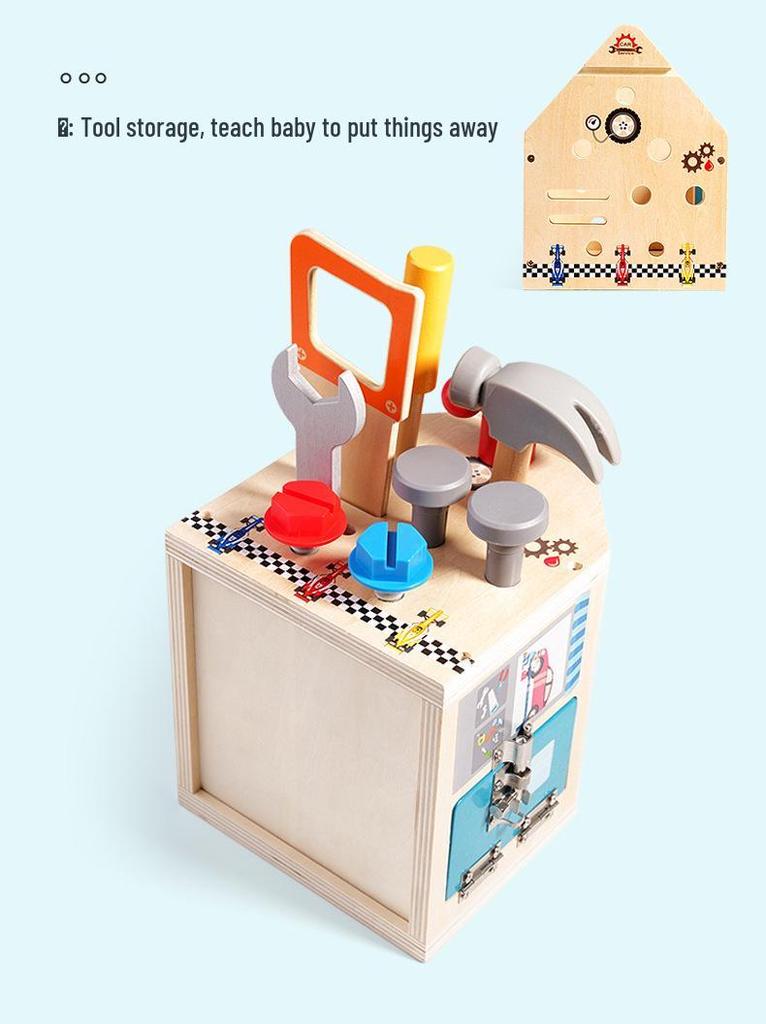 Kids' Wooden Tool Set with Toolbox for Early Learning