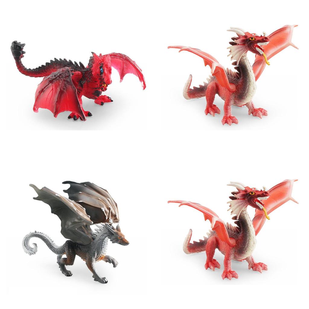 Vibrant Pvc Dragon Models Western Mythology Ice Dragon Steel Dragon Firehawk Static Decoration
