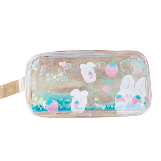 Shiny Pencil Case Transparent PVC Makeup Bag Waterproof Travel Cosmetic Bag Glitter Sequin Pouch for Pens Makeup Brushes