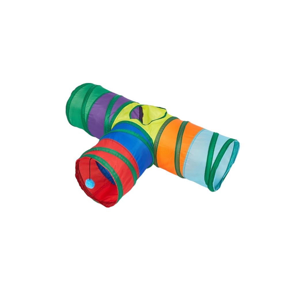 Colorful Folding Cat Tunnel Toys Breathable Kitty Training Toy Pet Collapsible Tube Toy  Training