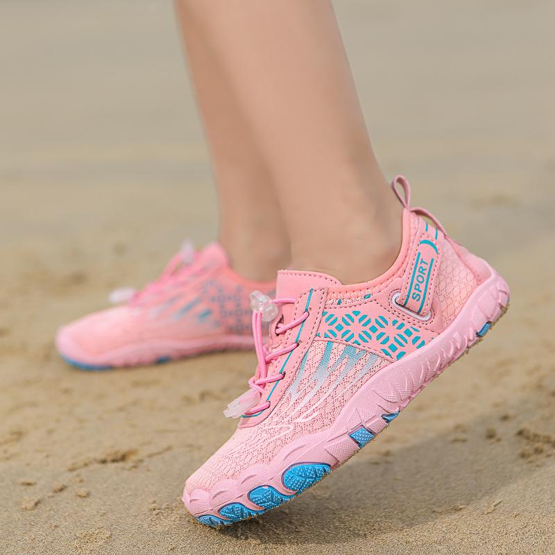 Barn Vann Sko Barn Aqua Sko Drenering Strand Sports Sandaler Hurtigtørkende Svøm barbeint Vade Båtliv Dykking Surfing joggesko