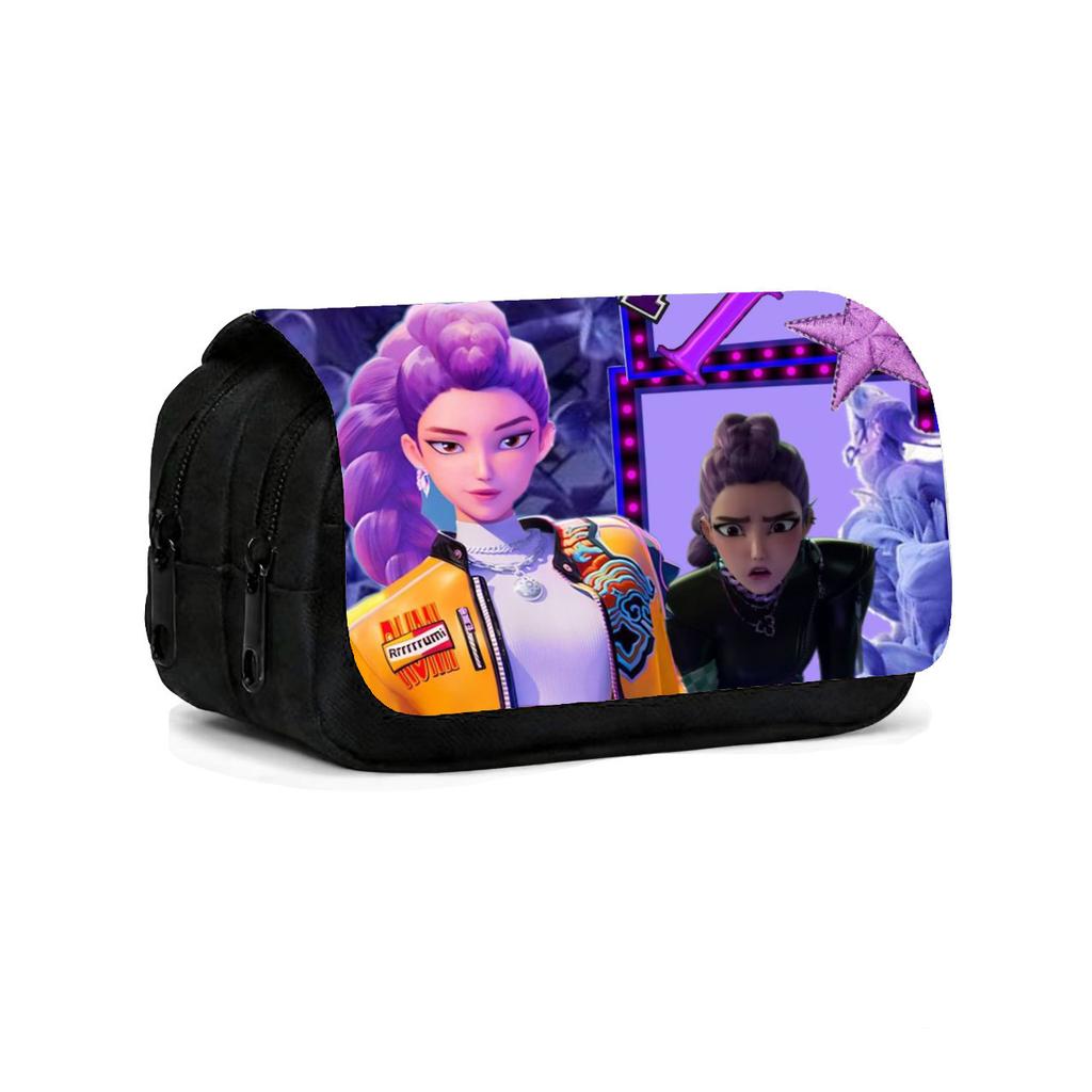K-Pop Witch Hunters Children'S Double Flip Pencil Case Student Large Capacity Pencil Case Double Pencil Case