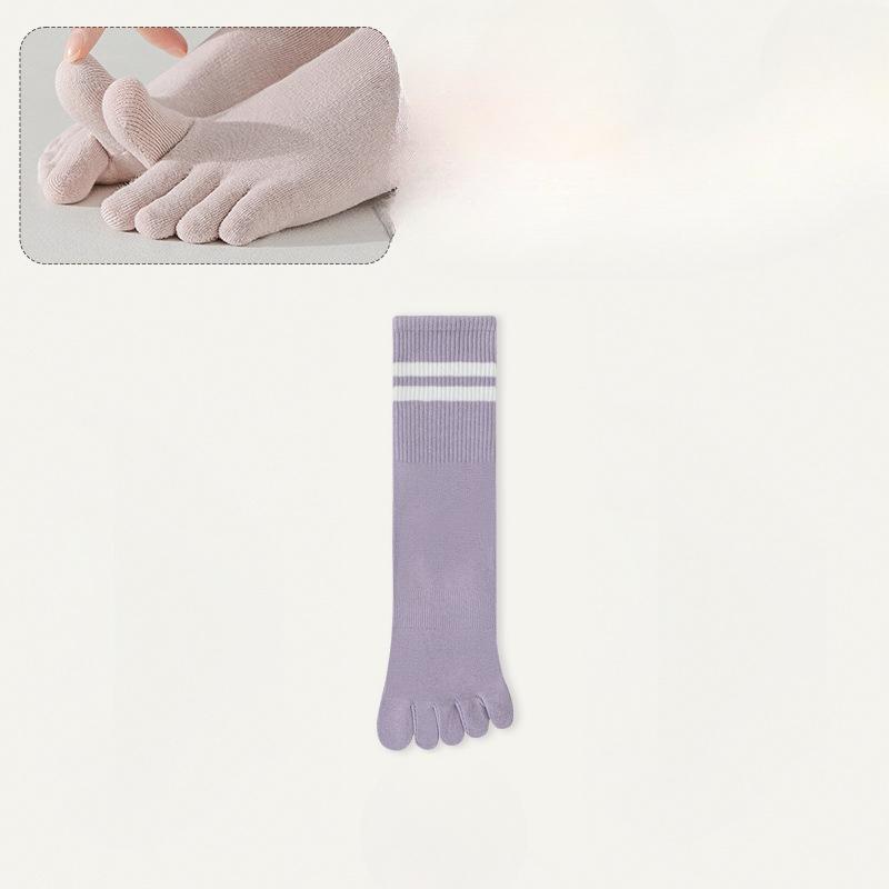 Five-fingered Socks, Women's Mid-calf Socks, Spring and Autumn Cotton Socks, Trendy Split Toe Long Calf Sports Anti-slip Winter Women's Long Socks