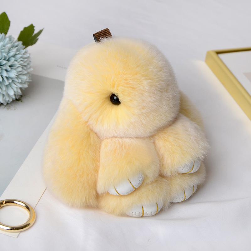 10CM Mini Fluffy Real Fur Pompon Bunny Women Girls Cute Plush Rabbit On Bag Jewelry Wedding Party Toy Kid Gift Bag Charm