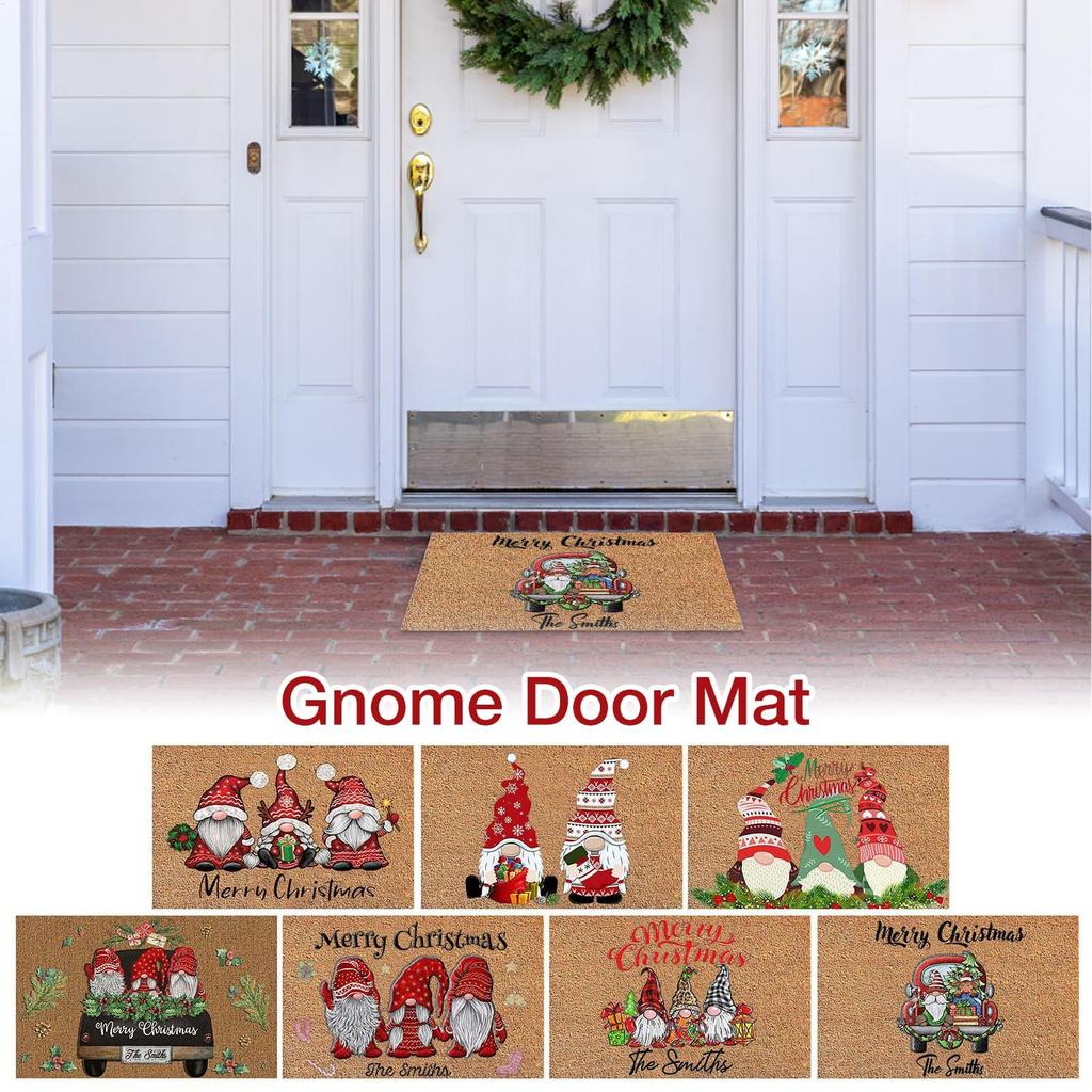 40x60cm Gnome Door Mat Outdoor Christmas Gnomes Entrance Mats Decor Non Slip Holidays Porch Decor for Entryway Kitchen Bathroom