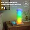 LED Creative Bedside Table Lamp Wireless Charger Creative Night Light Ambient Light RGB DIY Dimmable Nightstand Lamp Bedroom Dec