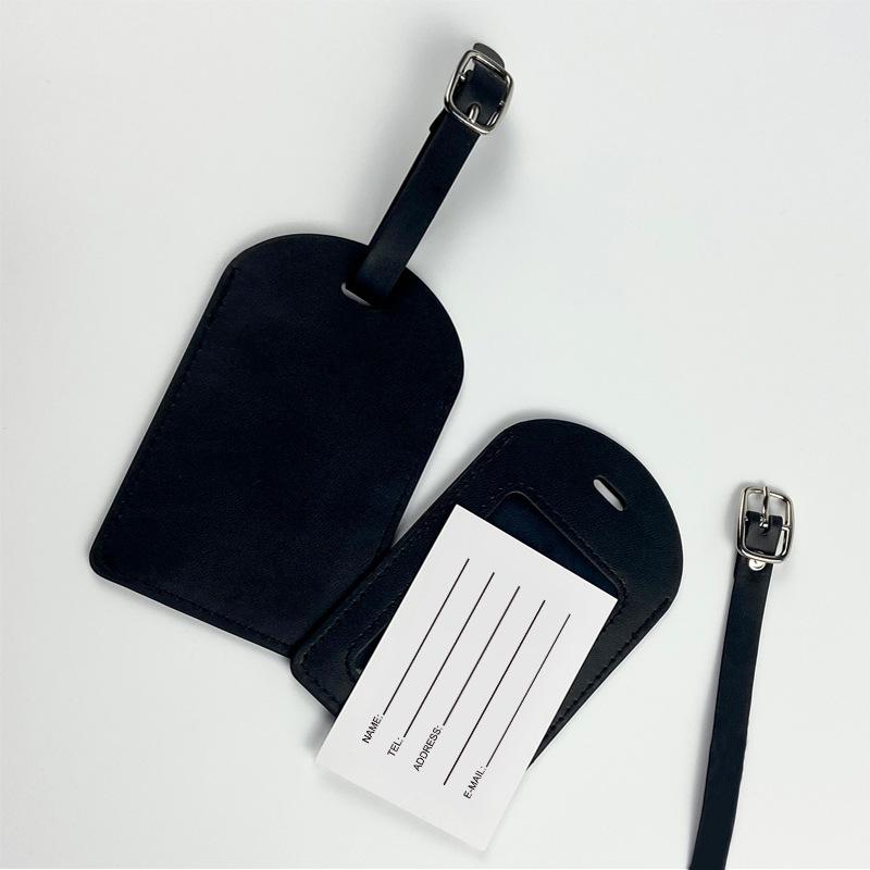 Customizable PU Luggage Tag with Buckle Strap and Logo Option for Cross-Border Travel