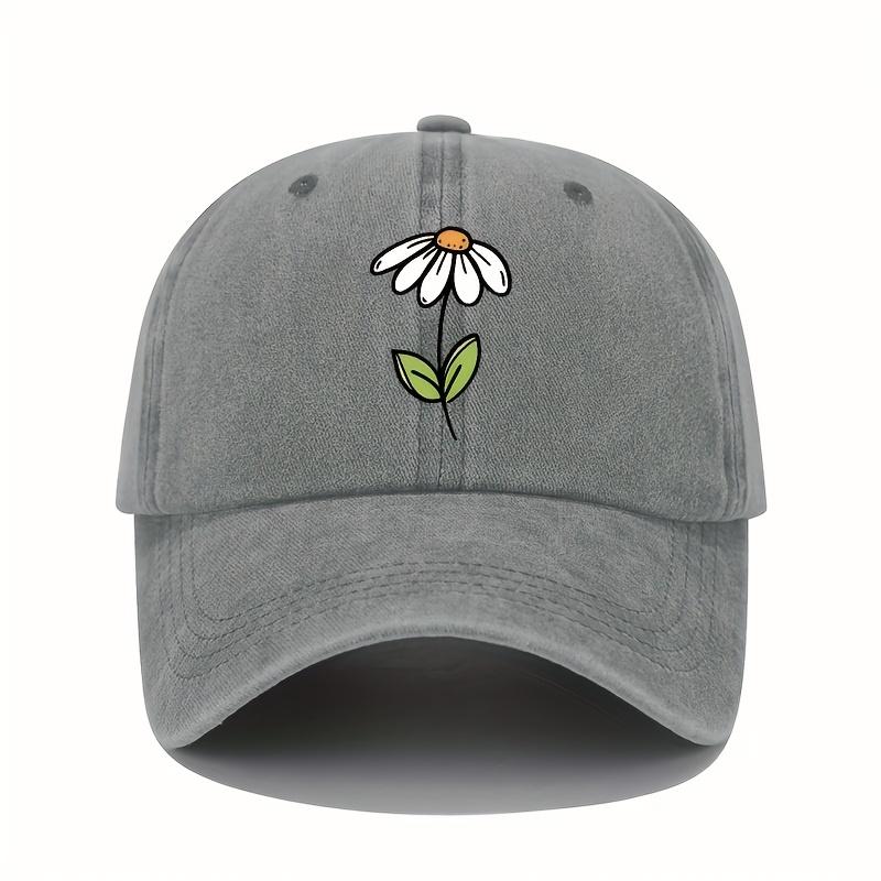 Baseball Cap with Simple Flower Pattern Print Design for Both Men and Women, Suitable for Outdoor Travel and Leisure Travel