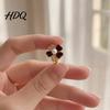 Vintage Clover Scarf Accessory Four-Leaf Ring Rhinestone Slide Elegant Buckle Faux Pearl Holder for Women Shirts Shawls Neckerchiefs Secure Fit Clip