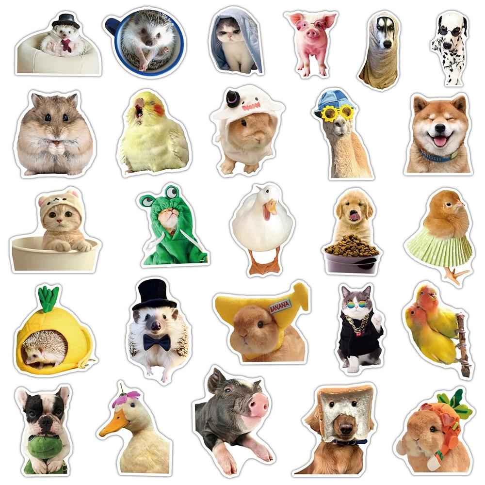 10/30/50pcs Cute Cat Dog Cartoon Stickers Funny Animal Meme Decals DIY Phone Laptop Waterproof Graffiti Decals Toys