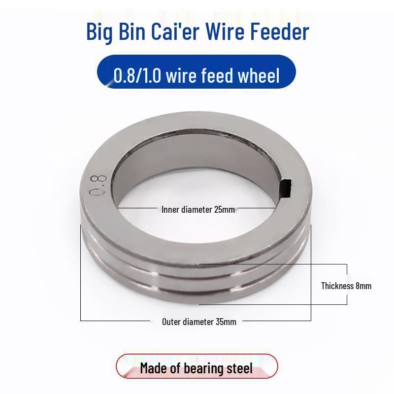 Gas-Shielded MIG Welding Wire Feeder Accessories: Panasonic/Binzel Style Guide Wheel 1.2/0.8.