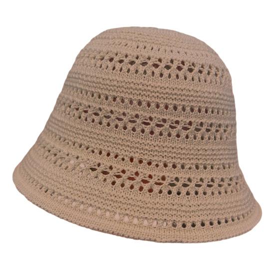 Basin Hat Hand-Crocheted Hollow Design Fisherman Hat Short Brim UV Protection Summer Travel Hat Headwear