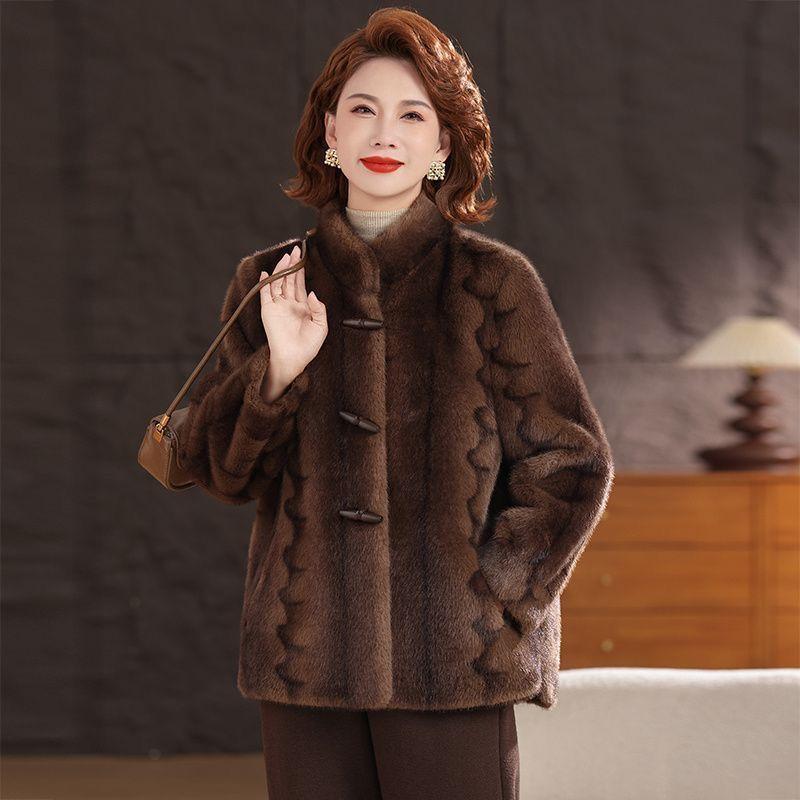 High-end Women's Outerwear New Winter Collection for Middle-aged and Elderly Mothers - Fleece-lined Extra Thick Coats