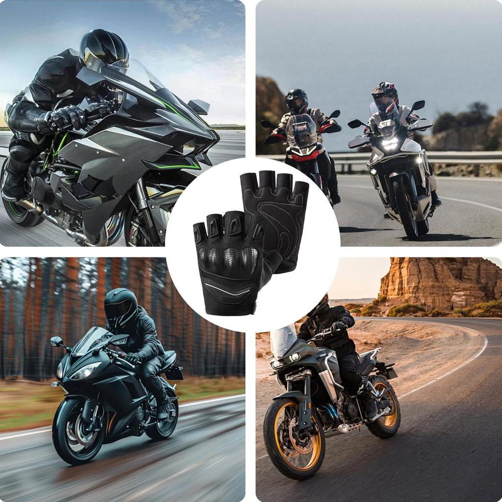 Half Pinger Bicycle Gloves, Padded Motorcycle Gloves Welding Resistant Semi Finger Gloves, Welding Resistant