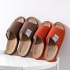 Fashion  Women Men Indoor Slipper Anti-slip Lovers House Floor Shoes Soft Ladies Summer Home Slides Breathable Flax Slippers 44