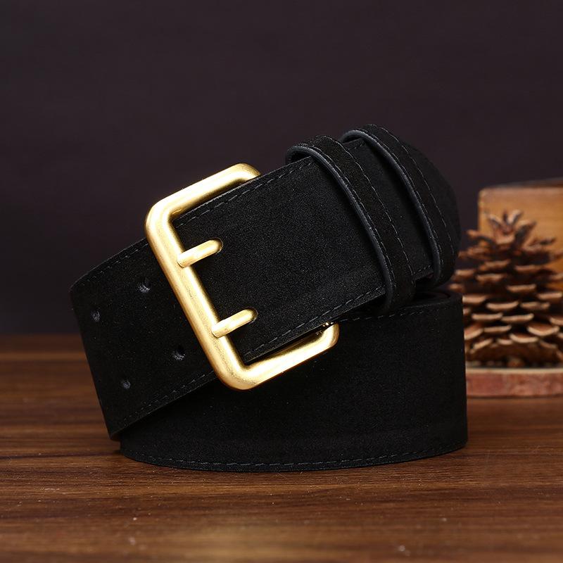 4.3Cm Wide Anti-Suede Suede Double Needle Belt Women S Personality Fashion Versatile Casual Women Internet Celebrity Decoration Wide Belt 100cm