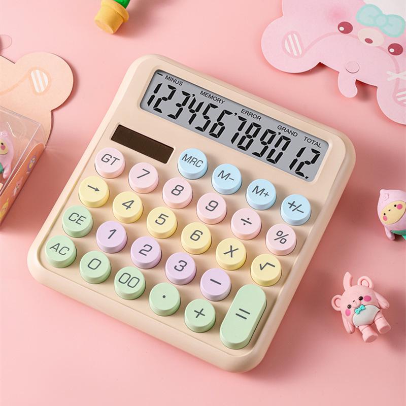 Dopamine Dual-Power Multifunctional Calculator: Stylish, Adorable, and Portable for Office and Desktop Use