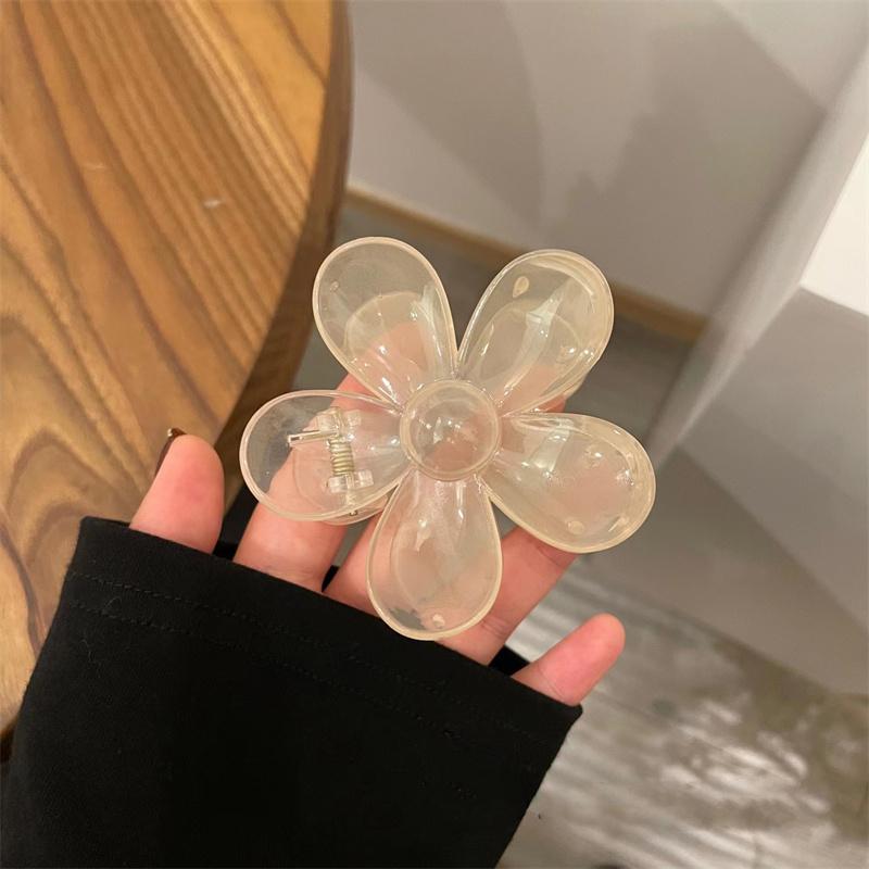 7Designs Giant Flower Cross Acrylic Hair Claw Clips for Women Accessories Jewelry Korean Jelly Large Resin Crab Clamp Headwear