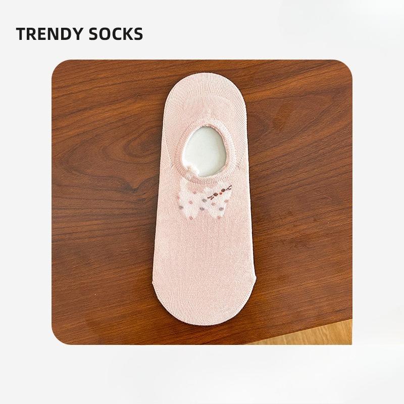 Damen Segelschuhe Frühling/Sommer Niedrig geschnitten Dünn Atmungsaktiv Schweißableitend Socken Cartoon Tier Kurze Socken