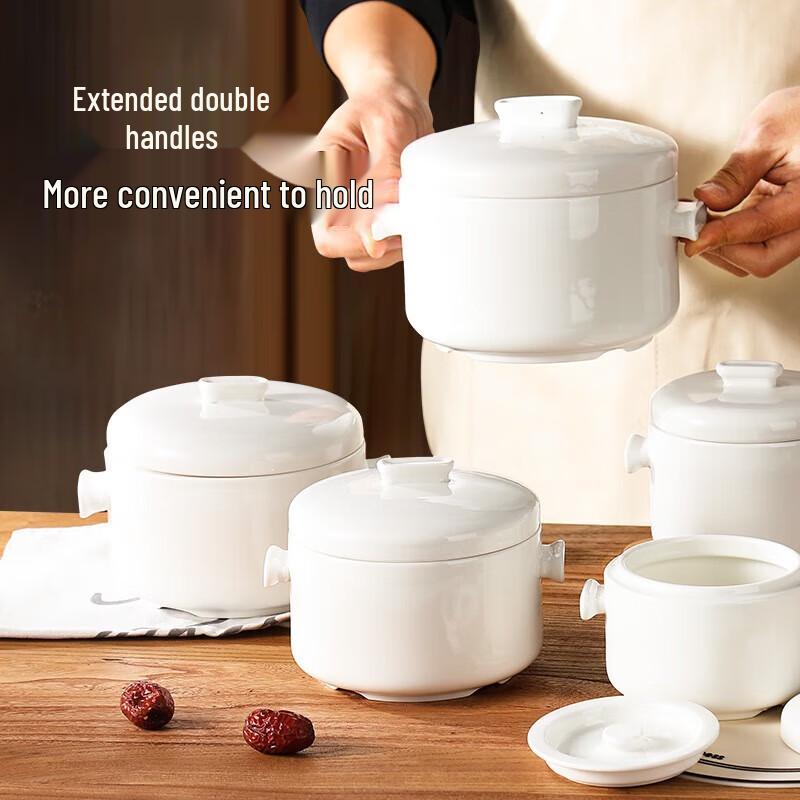 Diruien Ceramic Double-Boiler Stew Pot