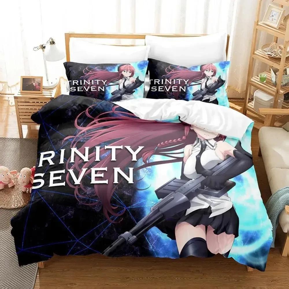 Trinity Seven Beding Set Single Twin Printed Bed Linen Set With Pilowcase Bed Soft Duvet Cover Soft Single Double Quen Super King-Sized Dimensionsd